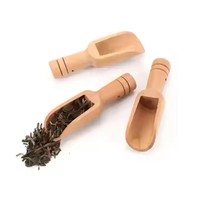 Cuchara de Madera Pequeña Moderna y Ecológica con Logotipo Personalizado, con Capacidad de 10 ml, Acabado Espejo, para Servir Café, Té y para la Cocina