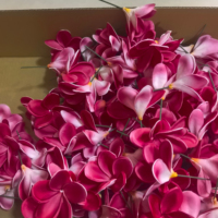 K-0048 Fleurs artificielles Plumeria et Hibiscus au toucher réel, en mousse souple, pour décoration de mariage, plusieurs couleurs