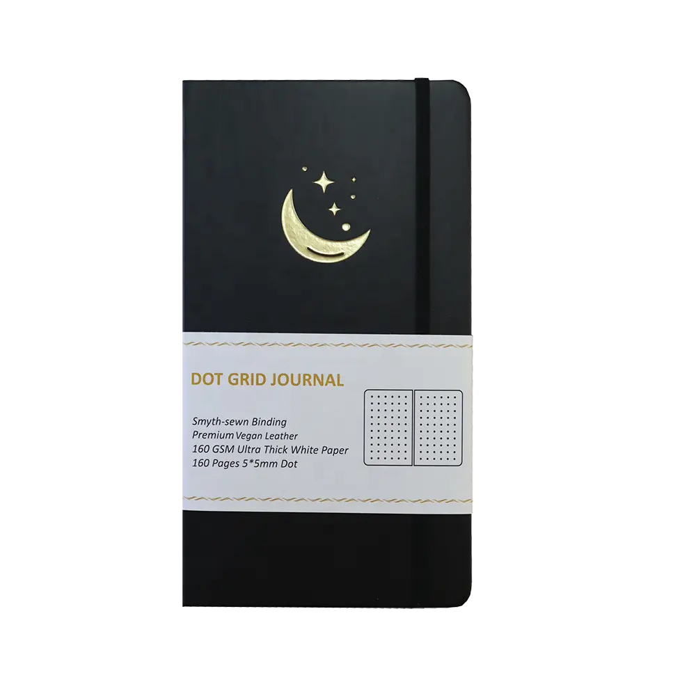 Aanpassen Big A6 Hardcover Pu Lederen 160Gsm Wit Papier Traveller Size Ultra Slanke Notebook Met Dot Page