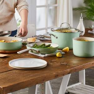 Batterie de cuisine antiadhésive en céramique <span class=keywords><strong>Black</strong></span> <span class=keywords><strong>friday</strong></span> de 9 pièces comprenant des poêles à frire, une casserole, une marmite, durable, chauffage uniforme, allant au four - Product Image 5