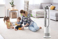 Purificateur d'air numérique portable sans pales TP-12 3-en-1 avec refroidissement plasma, minuterie intelligente et oscillation – Idéal pour la maison et la santé (plastique)
