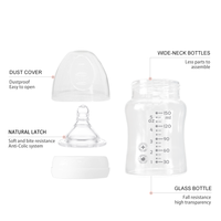 Biberon en Verre à Large Goulot Anti-Colique pour Nouveau-Nné et Jeune Enfant, Sans BPA, Personnalisable avec Logo OEM, Anti-Fuite