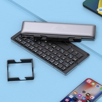 Clavier portable pliable JOMAA BT, clavier sans fil rechargeable pour voyages avec support pour téléphone et tablette