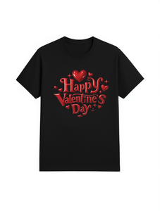 T-shirt da donna per San Valentino con stampa di cuori rossi, maniche corte, girocollo, vestibilità regolare, casual, per primavera ed estate, lavabile in lavatrice - Product Image 1