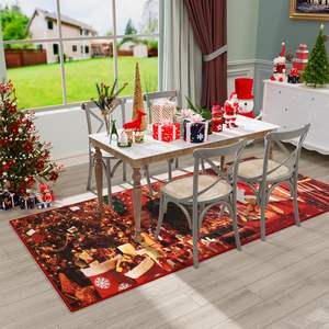 Alfombra de perfil bajo antideslizante con patrón de pasillo de Navidad Vintage, alfombras lavables para comedor, cocina, entrada, decoración del hogar - Product Image 4