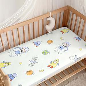 Sábana Ajustable de Punto de Jersey de Algodón para Cunas Estándar y Colchones para Niños Pequeños, Accesorios Lisos, Tela Estilo Anti-Técnicas - Product Image 5