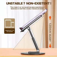 Support de téléphone portable pliable rotatif à 360 degrés pour bureau, support de bureau réglable pour smartphone, mobile et tablette, nouveauté 2025