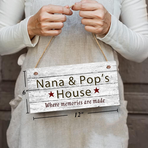 Targa in Legno '<span class=keywords><strong>Casa</strong></span> di Nonna e Nonno' Dove Sono Nati i <span class=keywords><strong>Ricordi</strong></span>, Decorazione da Appendere, Regalo per Nonni - Product Image 2