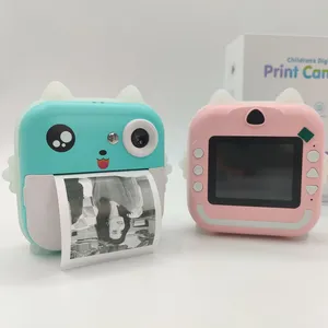 Kamera cetak instan anak-anak, kamera Mini HD anak-anak dengan kertas foto termal kamera cetak instan Digital
