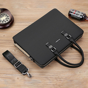 Maletín <span class=keywords><strong>de</strong></span> Negocios <span class=keywords><strong>de</strong></span> Alta Calidad, Impermeable, <span class=keywords><strong>de</strong></span> Cuero PU, para Oficiales y <span class=keywords><strong>Abogados</strong></span>, con Dos Bolsillos <span class=keywords><strong>Principales</strong></span>, Bandolera, para Portátil - Product Image 6