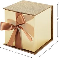 Boîte cadeau de luxe en papier pailleté avec ruban de tirage et garniture décorative pour l'emballage de chapeaux ou les cadeaux d'entreprise, cadeaux souvenirs, emballage