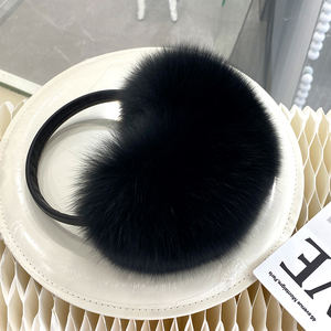 नए सर्दियों के गर्म फर कान मफ शुद्ध रंग कान मफल असली लोमड़ी फर अर्मफ - Product Image 3