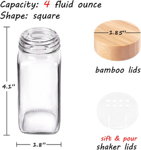 Botellas <span class=keywords><strong>de</strong></span> <span class=keywords><strong>Vidrio</strong></span> <span class=keywords><strong>para</strong></span> Almacenar Condimentos, Juego <span class=keywords><strong>de</strong></span> 24 <span class=keywords><strong>Frascos</strong></span> <span class=keywords><strong>de</strong></span> Especias <span class=keywords><strong>de</strong></span> 120 ml <span class=keywords><strong>con</strong></span> Etiqueta y <span class=keywords><strong>Tapa</strong></span> <span class=keywords><strong>de</strong></span> Madera <span class=keywords><strong>para</strong></span> <span class=keywords><strong>Cocina</strong></span> - Product Image 2