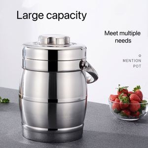 Lonchera Térmica de Acero Inoxidable de Alta Calidad, 2L, Plateada, en Forma de Tambor, 3 Niveles, con Juego de Cubiertos, Hermética - Product Image 5