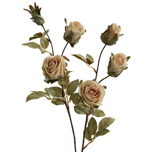 Rosa Artificial Vintage Estilo Otoño, Rosa Diana, Decoración de Mesa de Salón de Estilo Europeo, Decoración Creativa para Casa de Huéspedes - Product Image 5