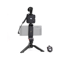 Kit de création de vlogs vidéo pour Smartphone AY 49 Kit de vlogging avec Grip Rig, microphone de fusil de chasse, lumière LED et télécommande sans fil Kit Youtube