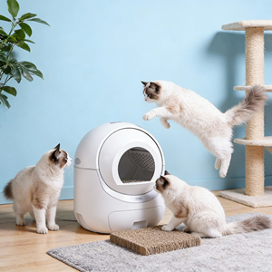 Caja de arena autolimpiable de fábrica, silenciosa, antiaplastamiento, segura para varios gatos, fácil de limpiar. - Product Image 1