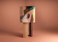 Armoire à vin en bois artistique haut de gamme avec motifs pour bar à domicile contemporain et rangement de luxe