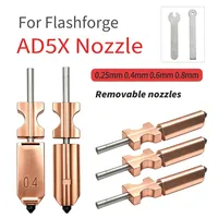 Kit de buses en acier trempé à échange rapide Flashforge AD5X 0,4 mm, chaussette en silicone pour hotend, essuie-glace, pièces de mise à niveau pour imprimante 3D Adventurer 5X