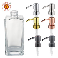 Pompe à savon en acier inoxydable 304, pompe à shampoing en métal avec design de corps métallique, pour hôtel et usage domestique