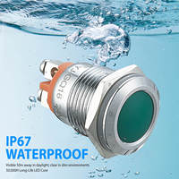 YIJIA YJ-GQ12A-D 12mm Bornier à vis IP67 Étanche 220V Voyant lumineux LED en acier inoxydable chromé durable