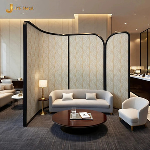 J444 Modern Stainless Steel Translucent Multi-Functional Frame Structure Restaurant <b>Screen</b> Partition Semi Private Dining Divider - Product Image 4