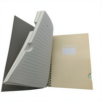 Carnet à spirale simple A5, couverture en PP, 120 feuilles, bloc-notes ligné universitaire avec séparateur transparent en PP