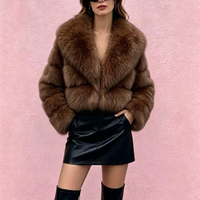 Manteau de luxe pour femme en fausse fourrure duveteuse, col châle, veste courte, nouvelle collection 2026, doudoune chaude d'hiver, veste Teddy moelleuse