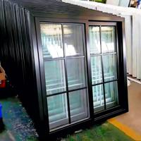 Ventana Corredera de Tres Vías para Restaurante, con Doble Acristalamiento, Perfil de Aluminio Moderno con Marco de Vidrio, para Climas Fríos