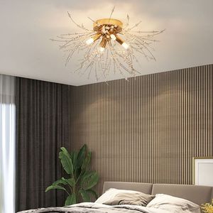 Belle entrée dorée style fleur Feu d'artifice Romantique chrome doré <span class=keywords><strong>Pissenlit</strong></span> abat-jour allée salon <span class=keywords><strong>plafonnier</strong></span> - Product Image 4