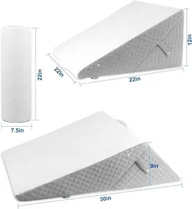 Cuscino a cuneo regolabile triangolo reflusso acido gambe del ginocchio rilassare il dolore alla schiena morbido Memory Foam cuscino a cuneo per dormire