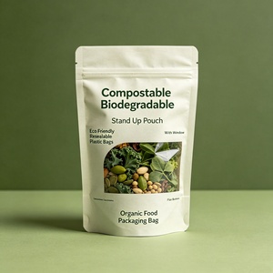 Bolsa Ecológica Compostable y Biodegradable, con Cierre Hermético y Ventana, para Envasado de Alimentos Orgánicos - Product Image 1
