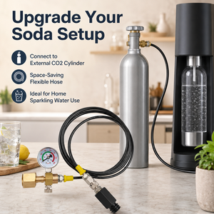1.5m Black+Gold Copper+TPE Air <b>Tools</b> High Pressure Hose Kit OEM Sodastream Homebrew CO2 Tank Tr21-4 W21.8-14 CGA320 Zimakyfa 1 - Product Image 5