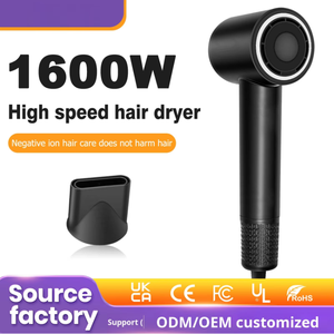 Secador de Pelo Plegable de Alta Velocidad con Motor sin Escobillas de 120,000 RPM y 1600W, Iones Negativos, <span class=keywords><strong>3</strong></span> Ajustes de Calor, Secado y Alisado - Product Image 1