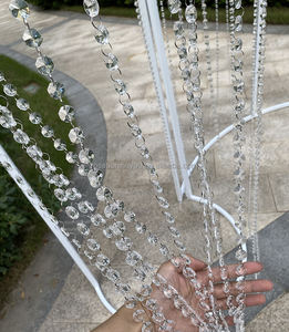 Arco de Boda Blanco en Forma de S, Soporte Curvo para Fondo con Cortina de Cristal Colgante para Decoración de Arco de Boda - Product Image 3