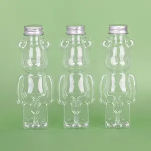 Factory Food grade 500cc transparent PET plastic juice bottle with cap