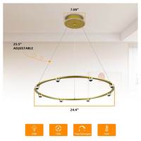 Lustre LED annulaire moderne à hauteur réglable, prix de gros, luminaire suspendu décoratif contemporain pour salon et salle à manger