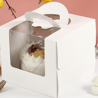 Boîte de papier blanc d'emballage de gâteau d'anniversaire d'aspect simple de qualité durable avec la fenêtre