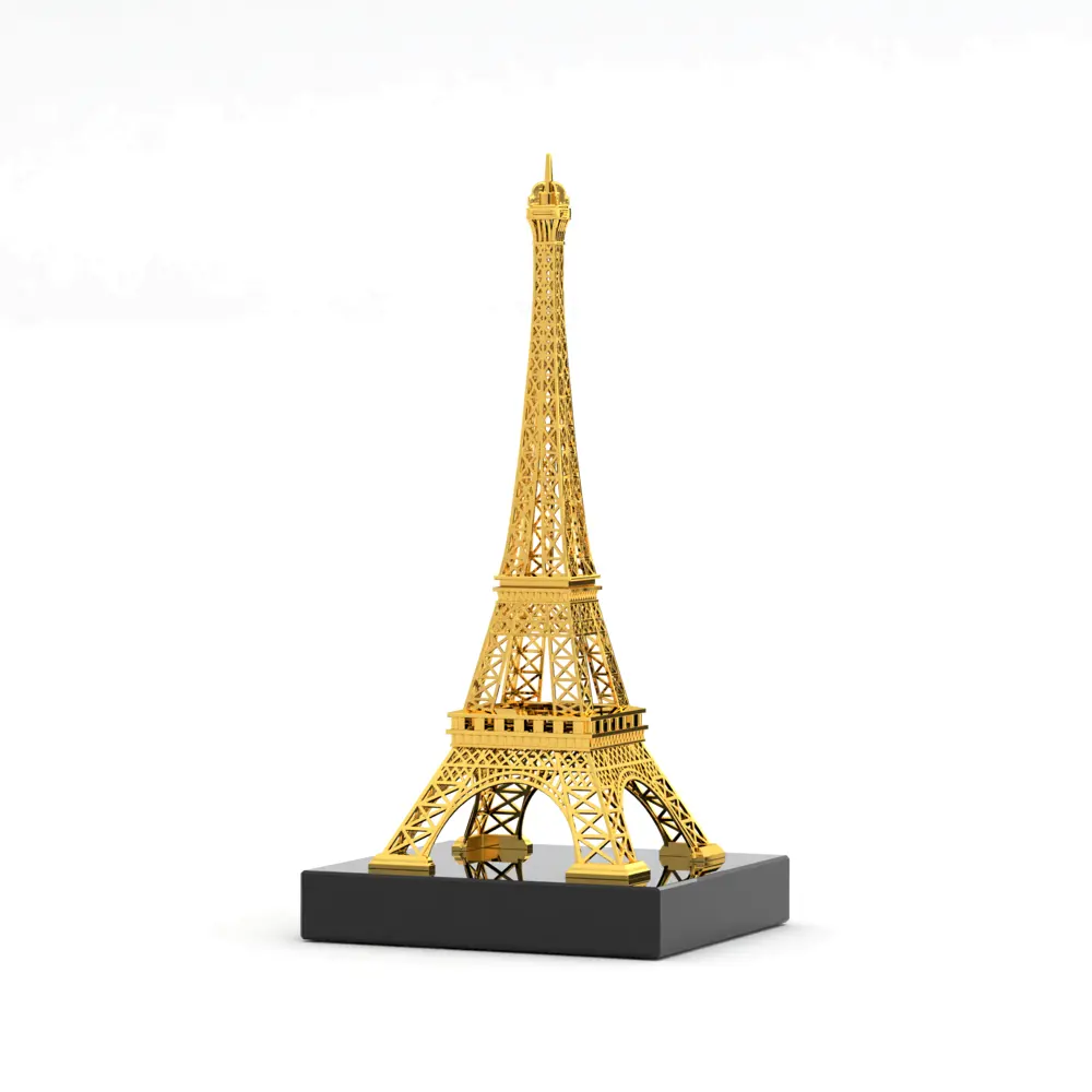 Venta al por mayor Torre Eiffel Set de regalo Premios de oro Trofeo Torre de metal