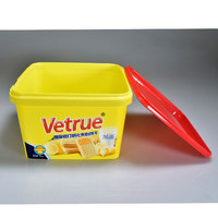 Boîte d'emballage en plastique pour biscuits, impression de logo, carré IML, boîte d'emballage pour biscuits et chocolats, vente en gros