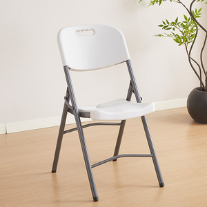 厂家直销塑料折叠椅现代会议用白色黑色户外桌椅套装 - Product Image 6