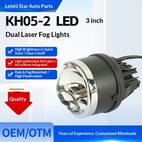 Projecteur laser LED à double faisceau de 3 pouces KH05-2 pour utilisation automobile, faisceau haut/bas combiné, lentille de phare antibrouillard tricolore, 12V 65W