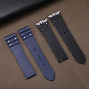 Bracelet de montre en caoutchouc FKM souple de luxe pour Cartier <span class=keywords><strong>Santos</strong></span> avec connecteur à dégagement rapide, 21 mm - Product Image 5