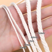 Cordon en coton naturel 100% haute résistance, doux, torsadé à 3 brins, pour macramé, artisanat DIY, décoration murale
