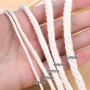 100% Tự Nhiên Trắng Bông Sợi Dây Thừng 3-Sợi Xoắn Sợi Mềm Cho Tự Làm Bện - Product Image 2