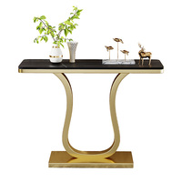 Console décorative multifonctionnelle en quartz de luxe léger, design en fer forgé, à poser au mur, pour entrée ou salon