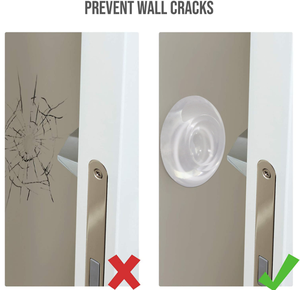 Protector de Pared para Perillas de Puerta, 4 Piezas/Caja, Lavable, Autoadhesivo, Transparente, Tope de Puerta Reutilizable, Gel Suave Redondo Absorbente de Impactos - Product Image 5