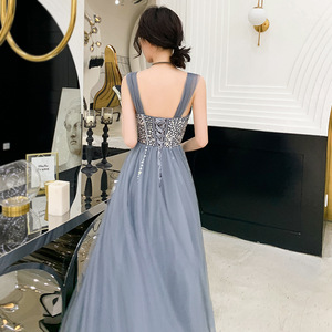 Abito <span class=keywords><strong>da</strong></span> sera lungo <span class=keywords><strong>da</strong></span> donna, elegante, per presentatrice di eventi annuali, cerimonie e occasioni mondane - Product Image 5