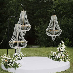 Lámpara Colgante de Techo LANJO de Lujo, Diseño de Gota de Agua en Metal, para Decoración de Bodas, Fiestas y Eventos - Product Image 1