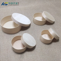 Boîte à gâteau ronde en bois, style américain, micro-ondable, écologique, jetable, pour la rentrée scolaire, boîte de rangement alimentaire, boîte cadeau